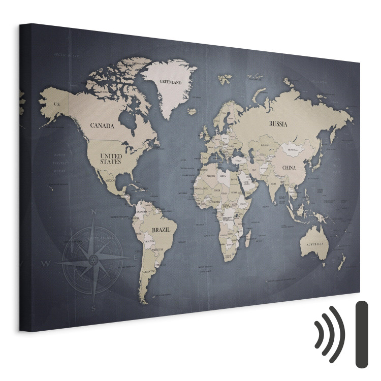 Canvas Print World Map: Shades of Grey 91924 additionalImage 8