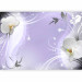 Wall Mural Flowers on a purple background - white orchids with silver ornaments 97324 additionalThumb 5