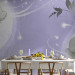 Wall Mural Flowers on a purple background - white orchids with silver ornaments 97324 additionalThumb 4