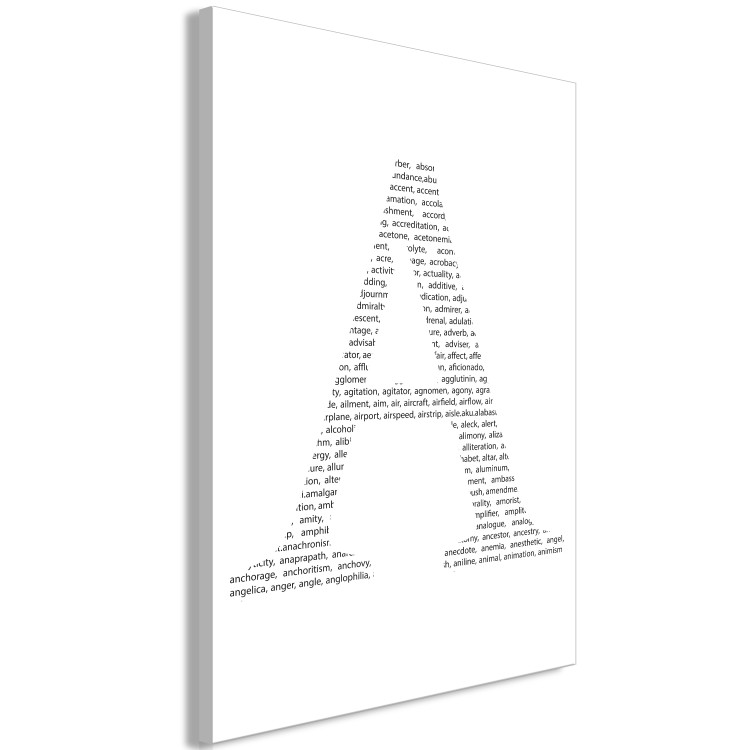 Canvas Art Print It all starts with A - a letter made of words beginning with A 114834 additionalImage 2