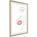 Poster Full Lips - black and white composition with a woman's face and pink lipstick 115234 additionalThumb 6