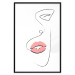 Poster Full Lips - black and white composition with a woman's face and pink lipstick 115234 additionalThumb 24
