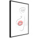 Poster Full Lips - black and white composition with a woman's face and pink lipstick 115234 additionalThumb 14