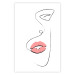 Poster Full Lips - black and white composition with a woman's face and pink lipstick 115234