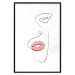 Poster Full Lips - black and white composition with a woman's face and pink lipstick 115234 additionalThumb 15