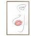 Poster Full Lips - black and white composition with a woman's face and pink lipstick 115234 additionalThumb 16