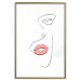 Poster Full Lips - black and white composition with a woman's face and pink lipstick 115234 additionalThumb 16