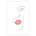 Poster Full Lips - black and white composition with a woman's face and pink lipstick 115234 additionalThumb 25