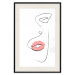 Poster Full Lips - black and white composition with a woman's face and pink lipstick 115234 additionalThumb 18