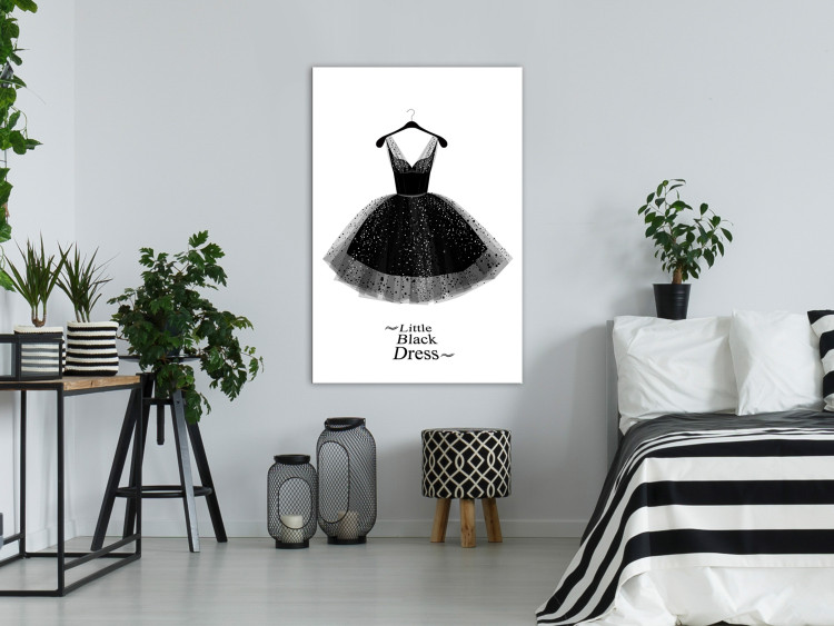 Canvas Print Glamour Fashion (1-part) - Shiny Details of Black and White Dress 116434 additionalImage 3