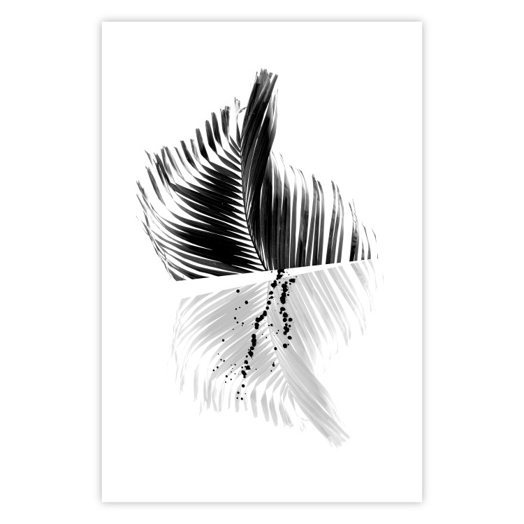 Poster Black and White Palm Tree - composition with a plant motif on a white background 116934 additionalImage 16