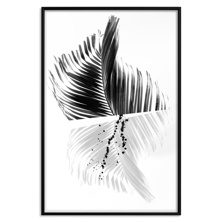 Poster Black and White Palm Tree - composition with a plant motif on a white background 116934 additionalImage 15