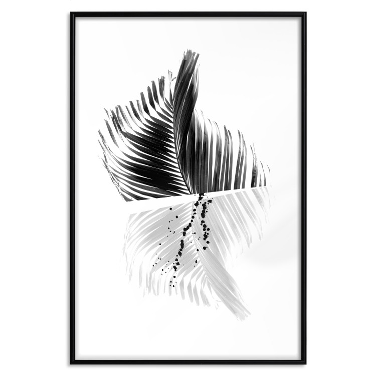 Poster Black and White Palm Tree - composition with a plant motif on a white background 116934 additionalImage 17