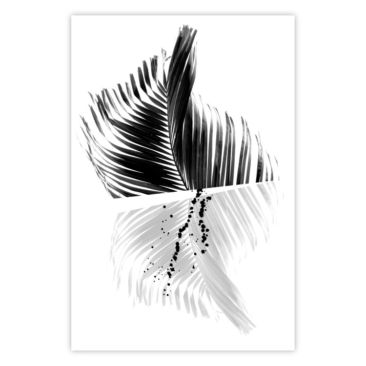 Poster Black and White Palm Tree - composition with a plant motif on a white background 116934