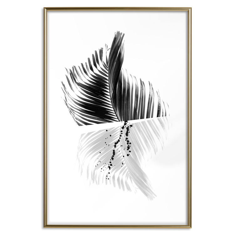 Poster Black and White Palm Tree - composition with a plant motif on a white background 116934 additionalImage 18