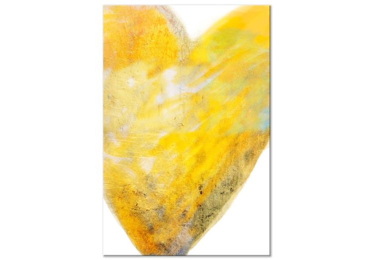 Canvas Art Print Painted with Heart (1-part) - Art of Love in Yellow Hue 117634