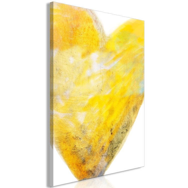 Canvas Art Print Painted with Heart (1-part) - Art of Love in Yellow Hue 117634 additionalImage 2