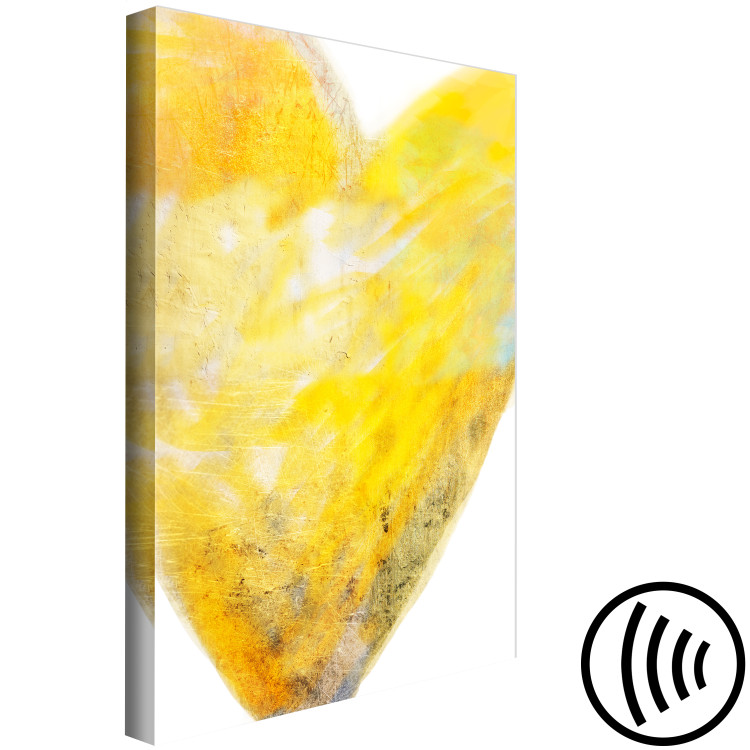 Canvas Art Print Painted with Heart (1-part) - Art of Love in Yellow Hue 117634 additionalImage 6