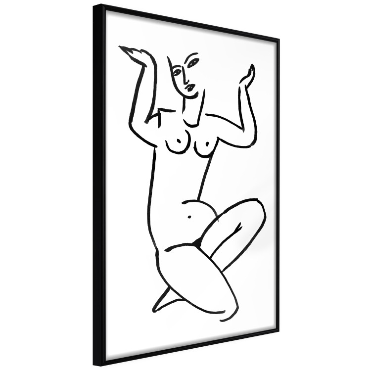 Poster Uncertain Encouragement - black and white line art with the silhouette of a naked woman 119034 additionalImage 12