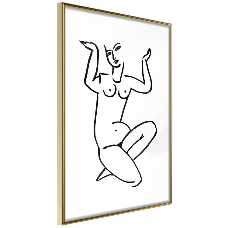 Poster Uncertain Encouragement - black and white line art with the silhouette of a naked woman 119034 additionalImage 8