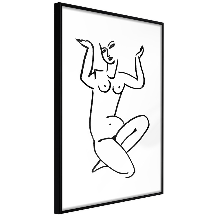 Poster Uncertain Encouragement - black and white line art with the silhouette of a naked woman 119034 additionalImage 11