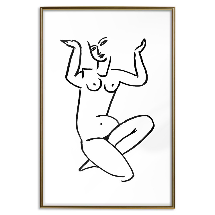 Poster Uncertain Encouragement - black and white line art with the silhouette of a naked woman 119034 additionalImage 14