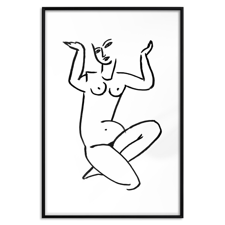 Poster Uncertain Encouragement - black and white line art with the silhouette of a naked woman 119034 additionalImage 15