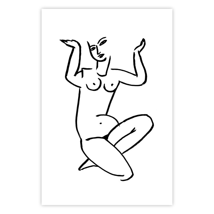 Poster Uncertain Encouragement - black and white line art with the silhouette of a naked woman 119034 additionalImage 19