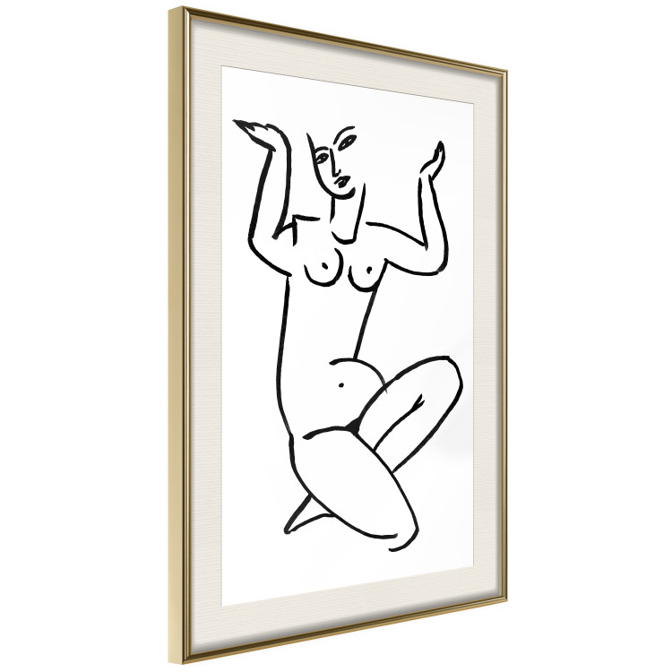 Poster Uncertain Encouragement - black and white line art with the silhouette of a naked woman 119034 additionalImage 2