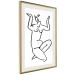 Poster Uncertain Encouragement - black and white line art with the silhouette of a naked woman 119034 additionalThumb 2