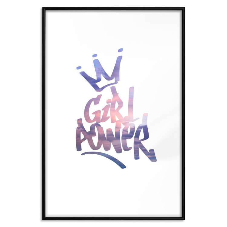Wall Poster Girl Power - colorful English text with a crown on a white background 122934 additionalImage 15
