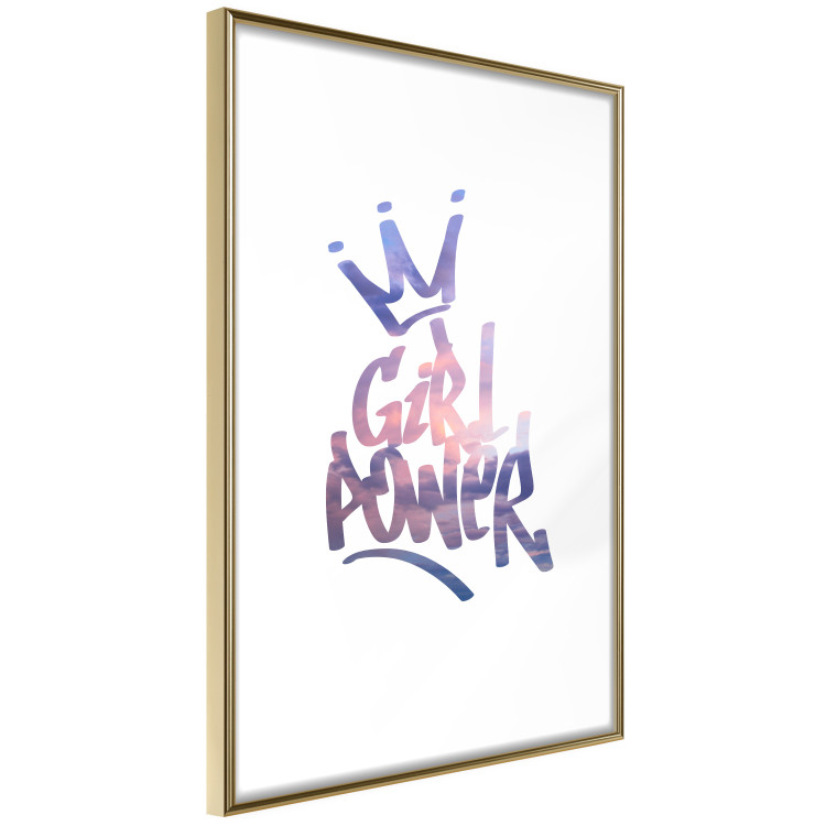 Wall Poster Girl Power - colorful English text with a crown on a white background 122934 additionalImage 6