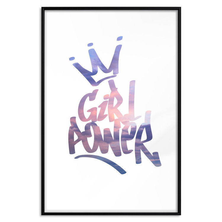 Wall Poster Girl Power - colorful English text with a crown on a white background 122934 additionalImage 18