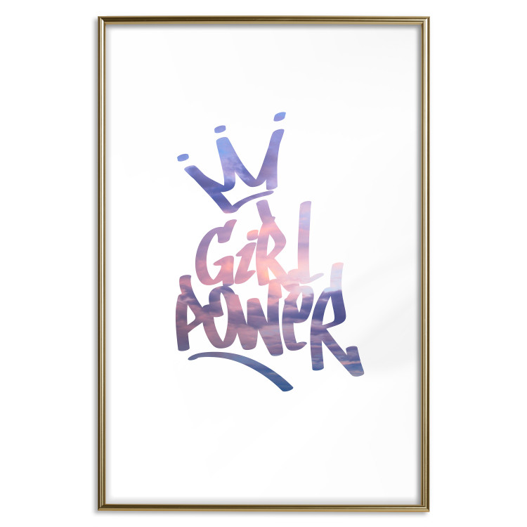 Wall Poster Girl Power - colorful English text with a crown on a white background 122934 additionalImage 14