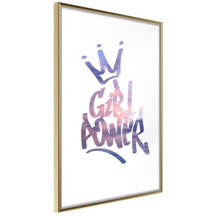 Wall Poster Girl Power - colorful English text with a crown on a white background 122934 additionalImage 12