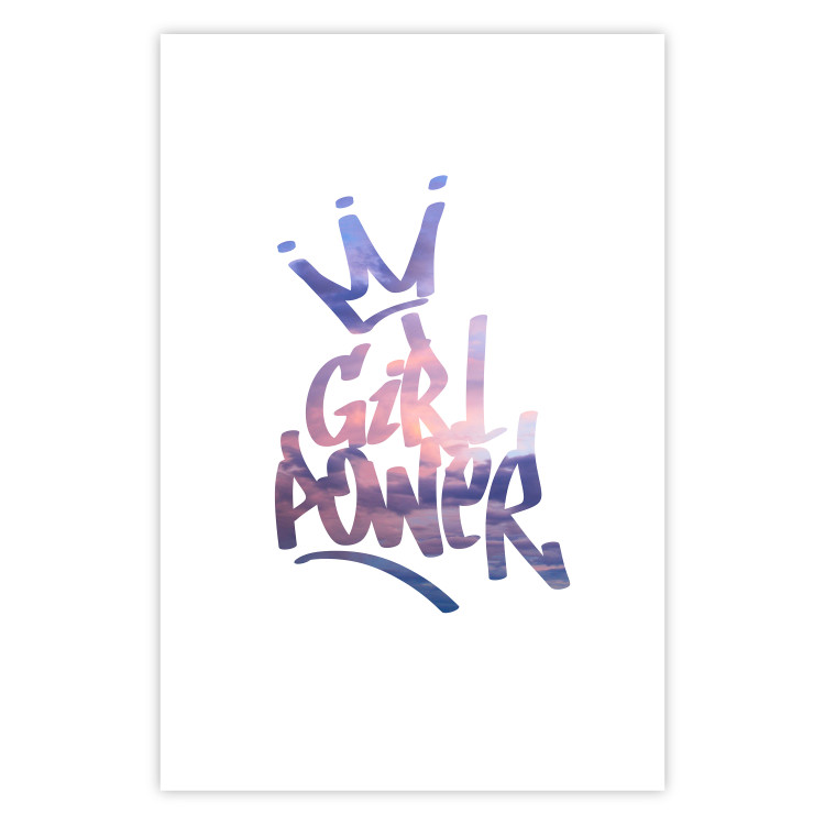 Wall Poster Girl Power - colorful English text with a crown on a white background 122934 additionalImage 19