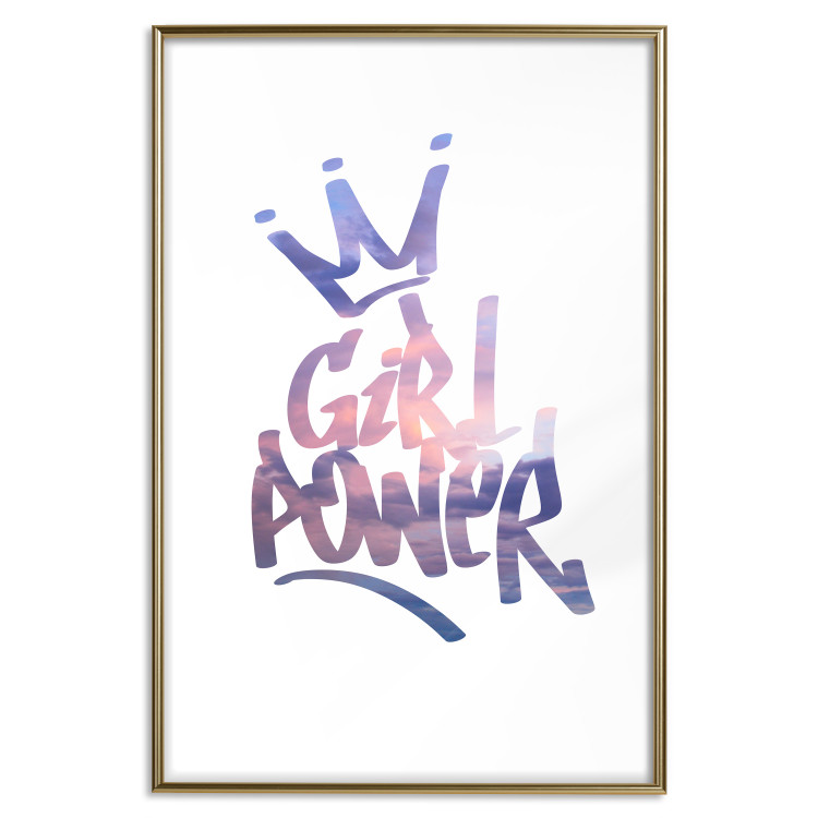 Wall Poster Girl Power - colorful English text with a crown on a white background 122934 additionalImage 16