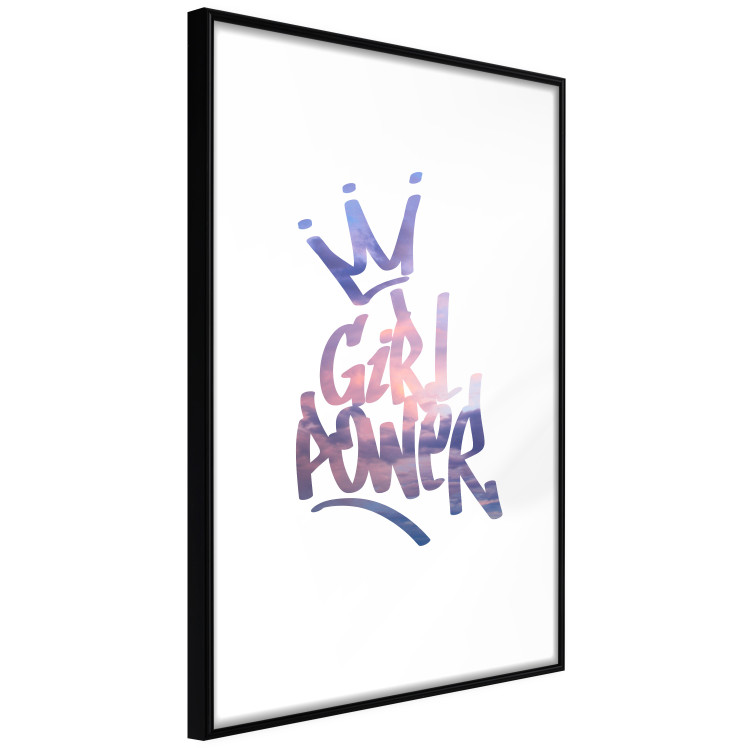 Wall Poster Girl Power - colorful English text with a crown on a white background 122934 additionalImage 11