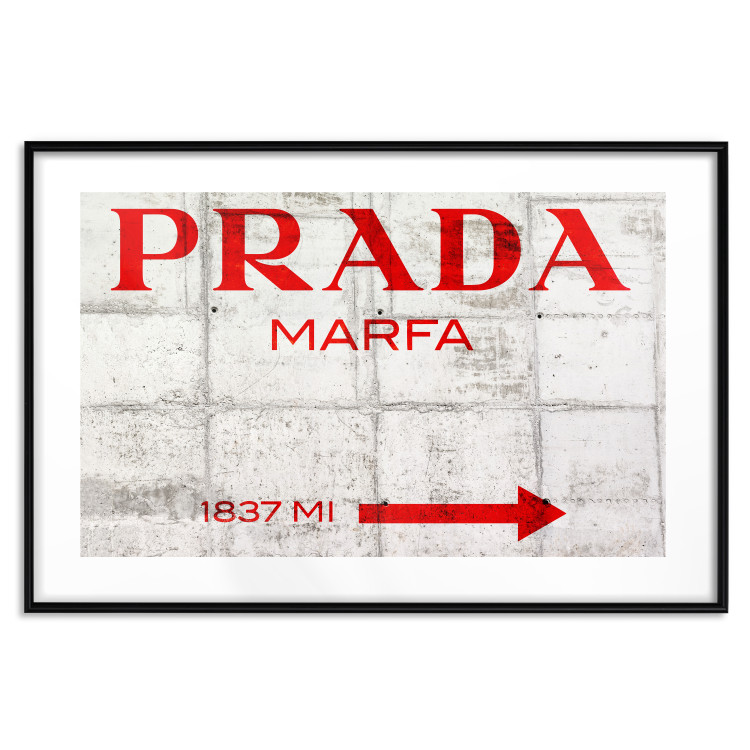 Poster Concrete Prada - red English text on a concrete tile texture 123134 additionalImage 15