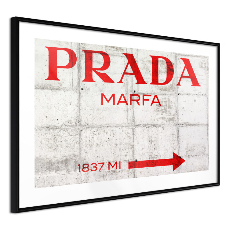 Poster Concrete Prada - red English text on a concrete tile texture 123134 additionalImage 11
