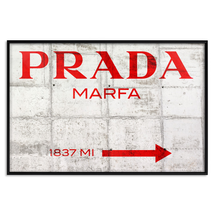 Poster Concrete Prada - red English text on a concrete tile texture 123134 additionalImage 18
