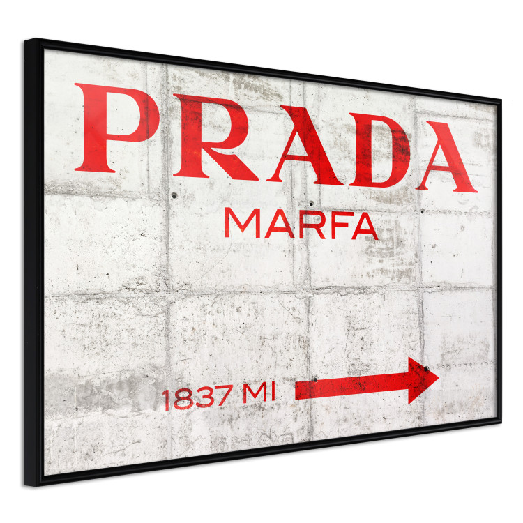 Poster Concrete Prada - red English text on a concrete tile texture 123134 additionalImage 10