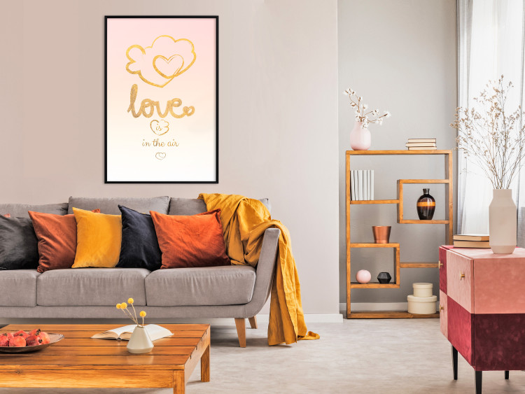 Wall Poster Love Is in the Air - romantic English text on a pastel background 125234 additionalImage 3