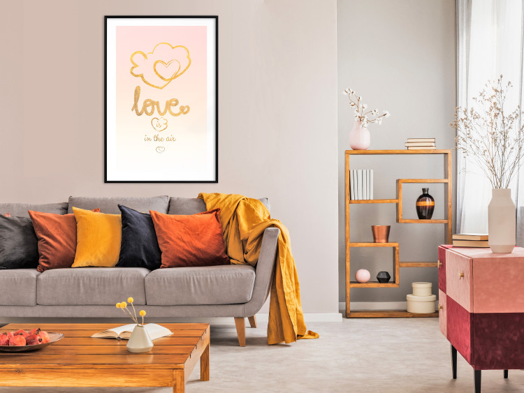 Wall Poster Love Is in the Air - romantic English text on a pastel background 125234 additionalImage 6