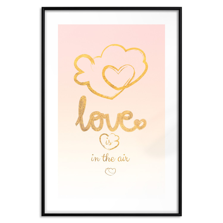 Wall Poster Love Is in the Air - romantic English text on a pastel background 125234 additionalImage 17