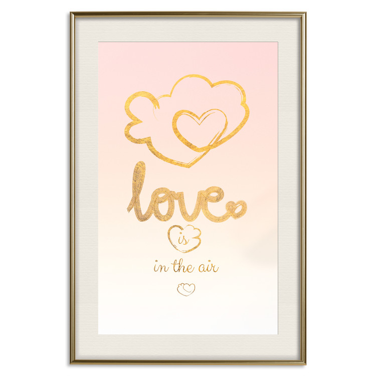 Wall Poster Love Is in the Air - romantic English text on a pastel background 125234 additionalImage 19