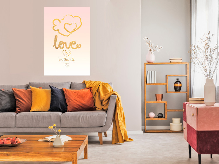 Wall Poster Love Is in the Air - romantic English text on a pastel background 125234 additionalImage 23