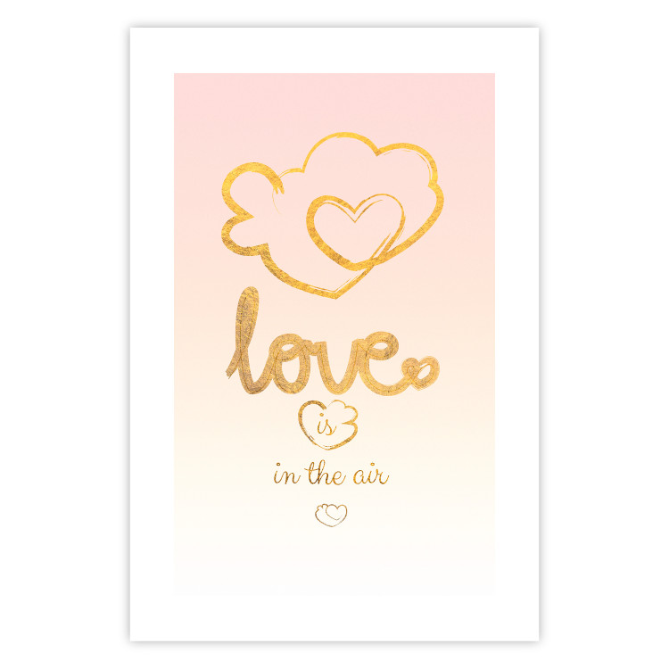 Wall Poster Love Is in the Air - romantic English text on a pastel background 125234 additionalImage 19