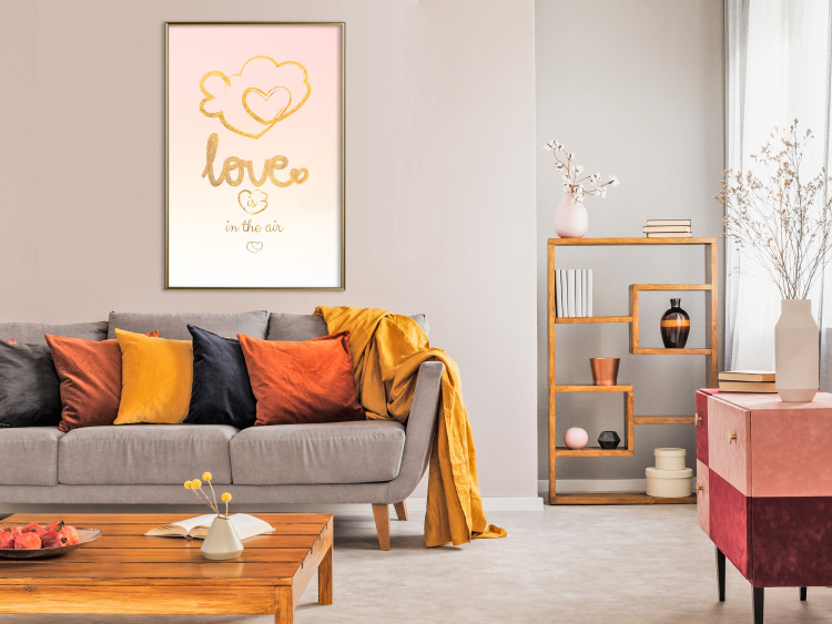 Wall Poster Love Is in the Air - romantic English text on a pastel background 125234 additionalImage 5