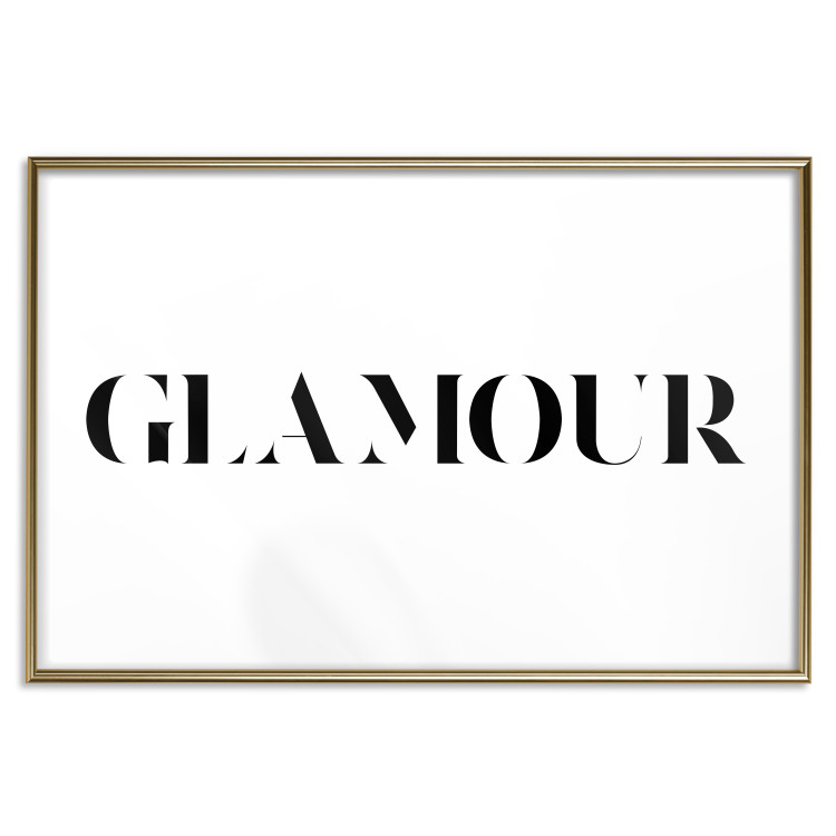Wall Poster Glamour - black inscription in a distinctive font on a white background 126534 additionalImage 16